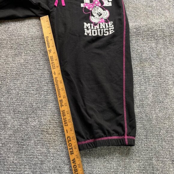 Disney Pants Womens Juniors XL 15/17 Minnie Mouse Black Pink Lounge Athleisure - Picture 3 of 12